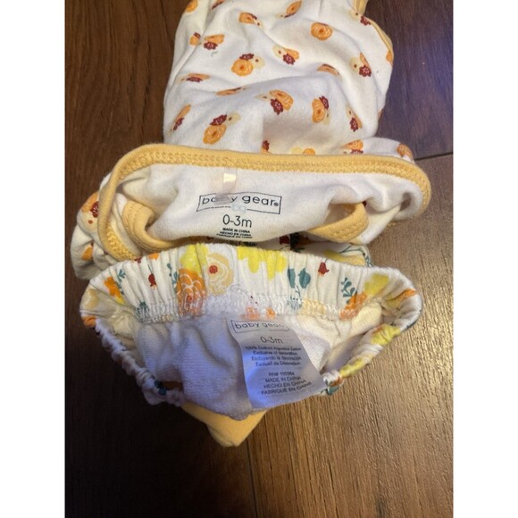 0-3 Months Baby Girl 3 Piece Set Pants Hair Bow One Piece - Picture 3 of 6